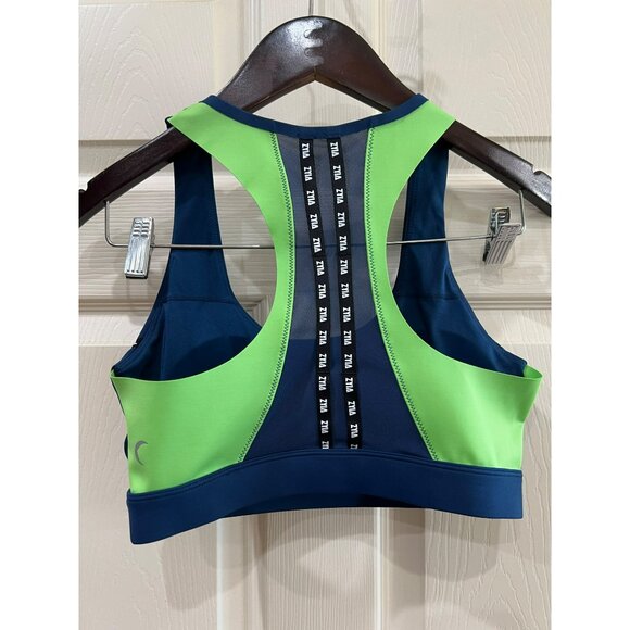 New Zyia Grass On Navy Game Day Light N Tight Sports Bra S Racerback Design Brea - Picture 2 of 5